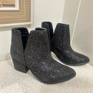 Glittery Black Ankle Boots never worn